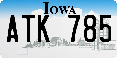 IA license plate ATK785