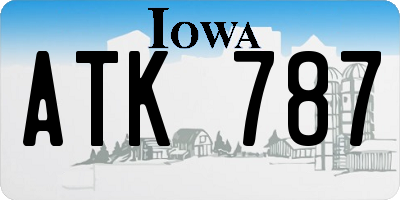 IA license plate ATK787