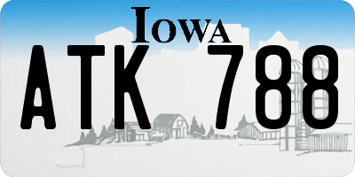 IA license plate ATK788