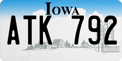 IA license plate ATK792