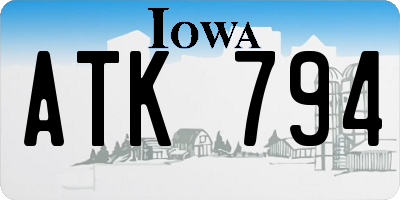 IA license plate ATK794