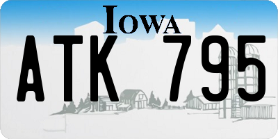 IA license plate ATK795