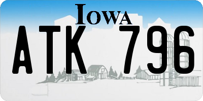 IA license plate ATK796