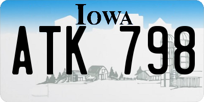 IA license plate ATK798