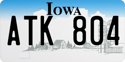 IA license plate ATK804