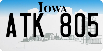 IA license plate ATK805