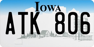 IA license plate ATK806
