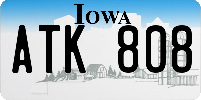 IA license plate ATK808