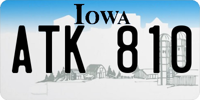 IA license plate ATK810