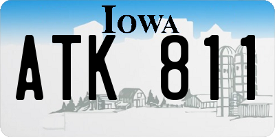 IA license plate ATK811