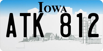 IA license plate ATK812