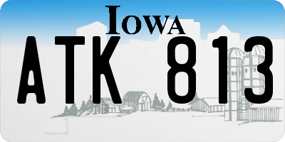 IA license plate ATK813