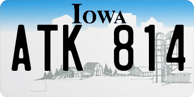 IA license plate ATK814