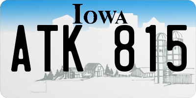 IA license plate ATK815