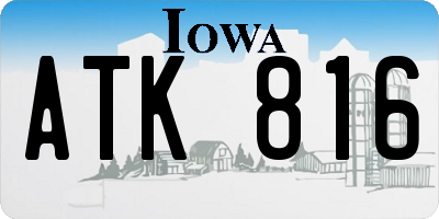 IA license plate ATK816