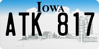 IA license plate ATK817