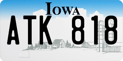 IA license plate ATK818