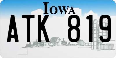 IA license plate ATK819