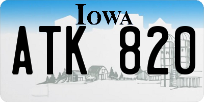 IA license plate ATK820
