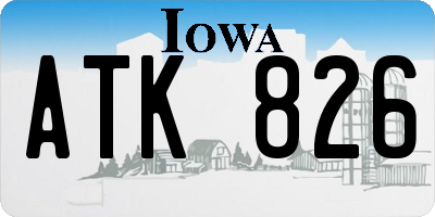 IA license plate ATK826