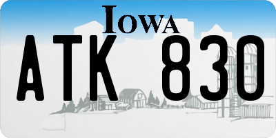 IA license plate ATK830