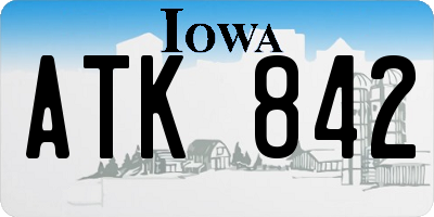 IA license plate ATK842