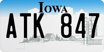 IA license plate ATK847