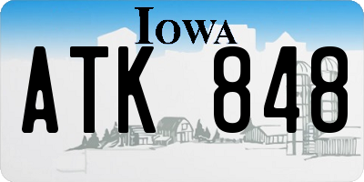 IA license plate ATK848