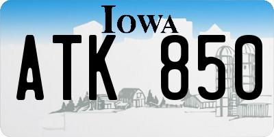 IA license plate ATK850