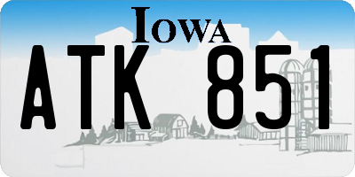 IA license plate ATK851