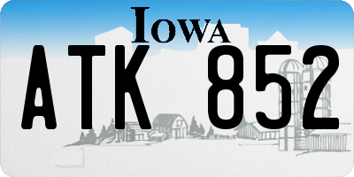 IA license plate ATK852