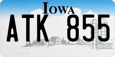 IA license plate ATK855