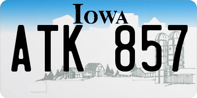 IA license plate ATK857