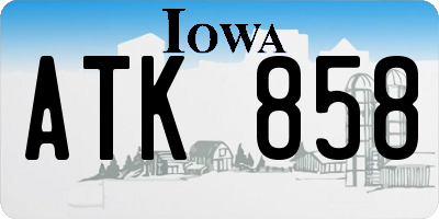 IA license plate ATK858