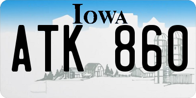 IA license plate ATK860