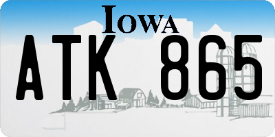 IA license plate ATK865