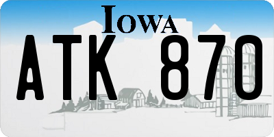 IA license plate ATK870