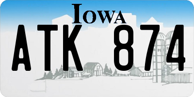 IA license plate ATK874
