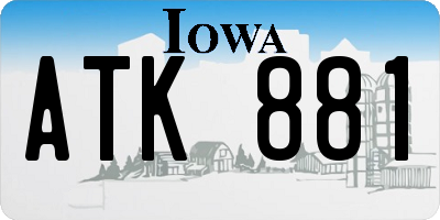 IA license plate ATK881