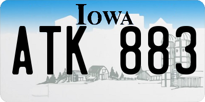 IA license plate ATK883
