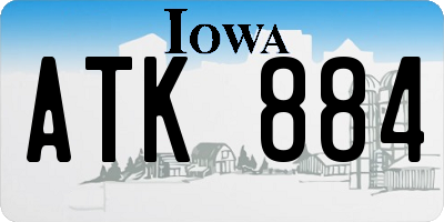 IA license plate ATK884