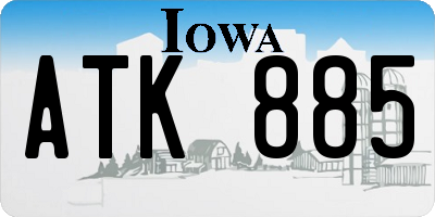 IA license plate ATK885