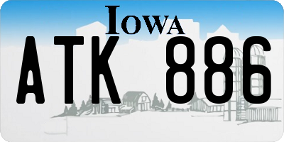 IA license plate ATK886