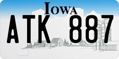 IA license plate ATK887