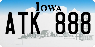 IA license plate ATK888