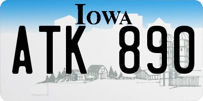 IA license plate ATK890