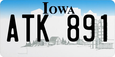 IA license plate ATK891