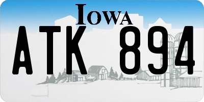 IA license plate ATK894