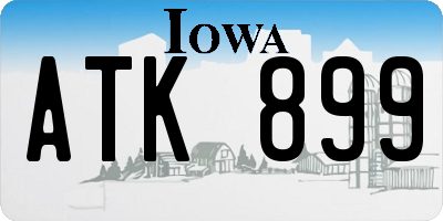IA license plate ATK899