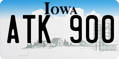 IA license plate ATK900